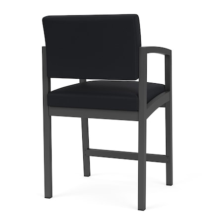 Lesro Lenox Steel Hip Chair Metal Frame, Charcoal, MD Black Upholstery LS1161